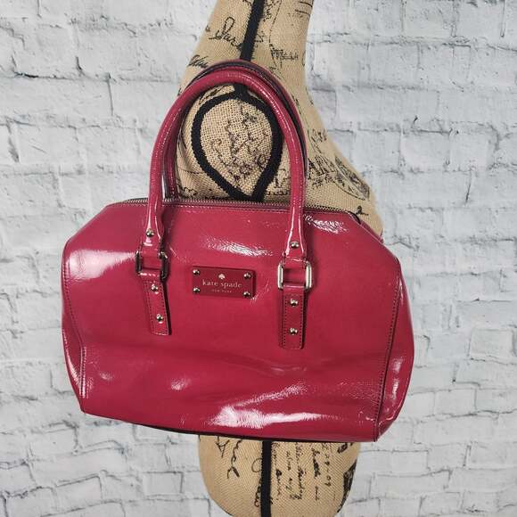 Kate Spade melinda flicker fuchsia patent leather bag satchel - Picture 2 of 6